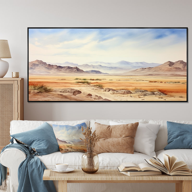 Ancien paysage désertique égyptien II - Égypte, art mural, Cadre flottant noir, H 24 po x l 32 po x P 1 po
