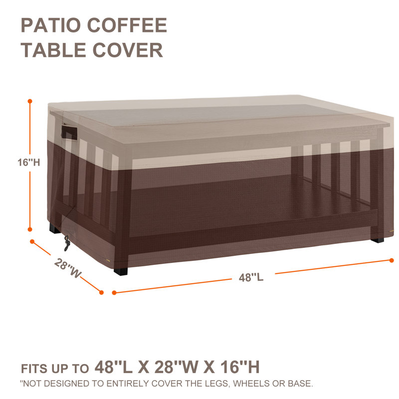 Housse pour table d'extérieur / repose-pieds d'extérieur, H 16 po x l 48 po x P 28 po