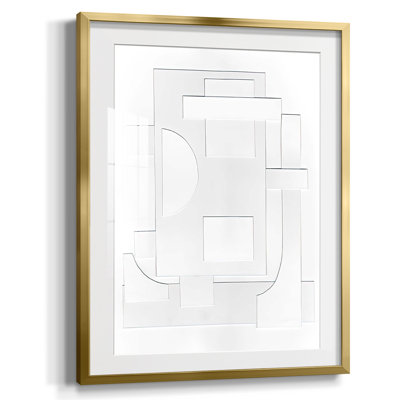 White Geometric II Framed Print