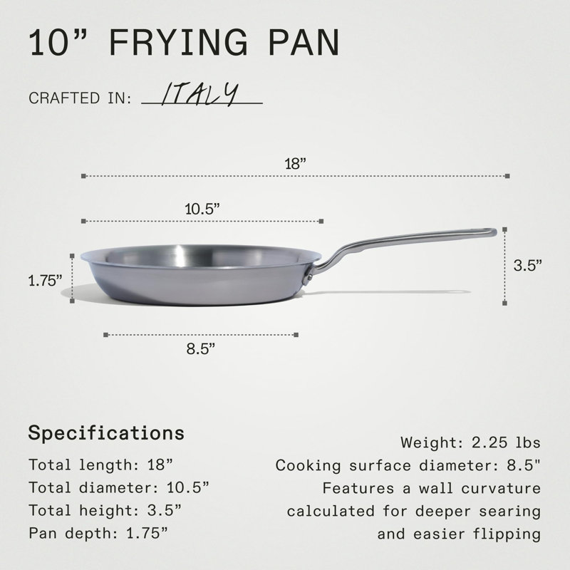 10-Inch Stainless Steel Professional Frying Pan with Stay Cool Handle