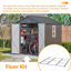 Remise de rangement pour outils de jardin en métal 6 po x 6 pi avec portes verrouillables, fenêtres et cadre pour jardin