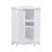 White Bathroom Cabinet Triangle Corner Storage Cabinet With Adjustable Shelf Modern Style MDF Board