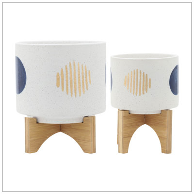S / 2 5/8 "PLANTES AMUSANTES AVEC SUPPORT, BLANC