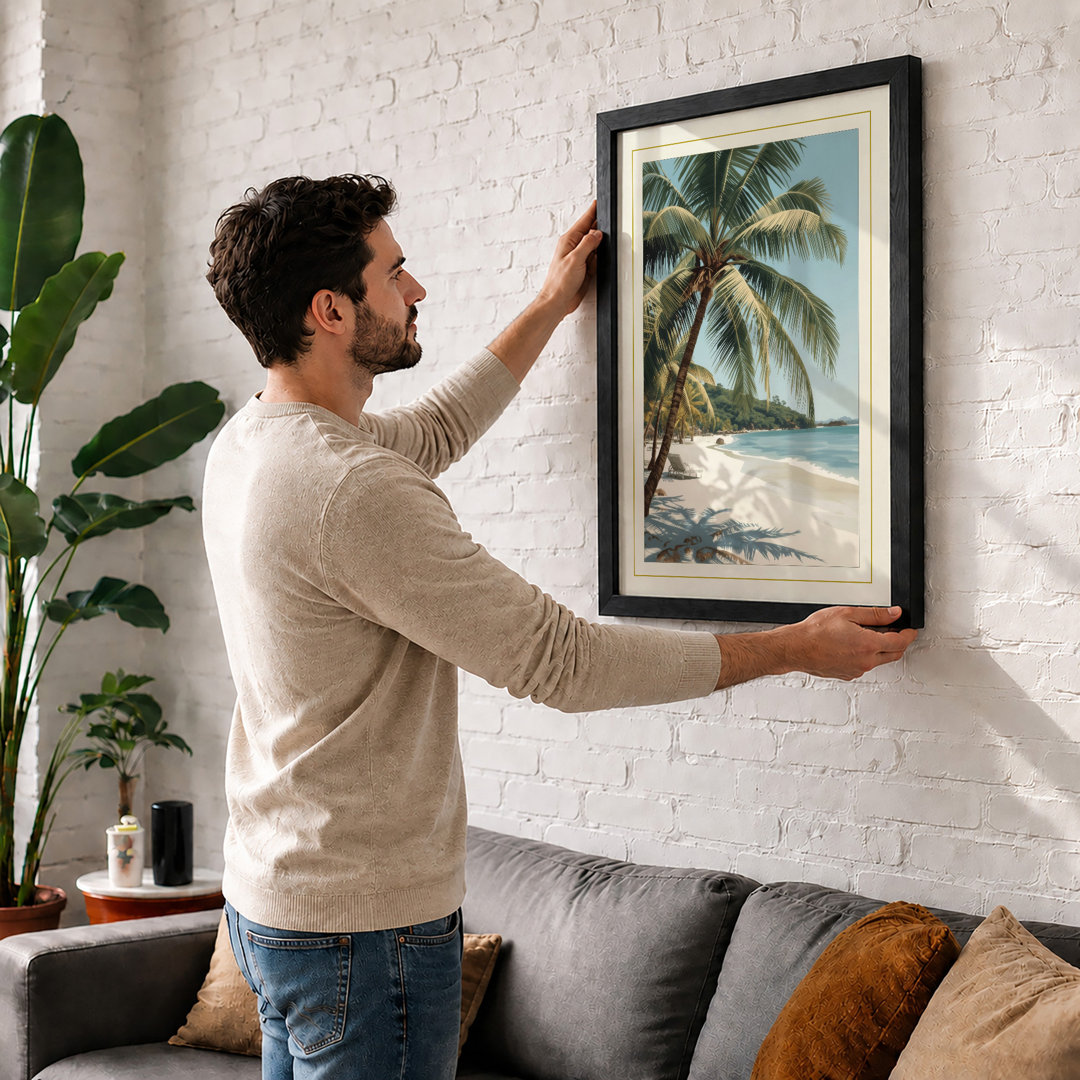 Tropical Paradise Palm Coastal - Framed Print
