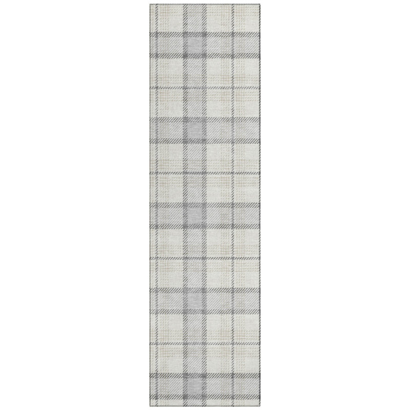 Zinara Gray Washable Indoor-Outdoor Rug - , 2'3" x 7'6"