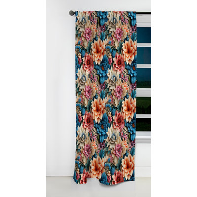 Doux couleur Paisley Garden Playfulness II - rideau damassé - rideau occultant en velours - 1 panneaux