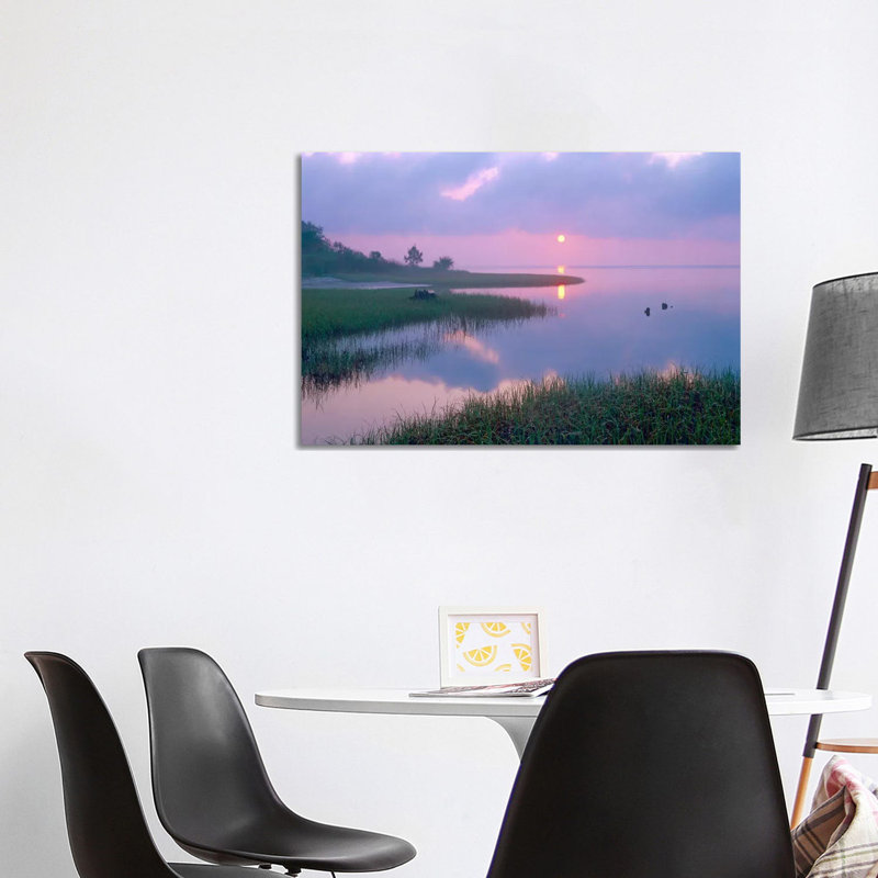 Marsh at Sunrise over Eagle Bay, St Joseph Peninsula, Florida 1 Piece Wrapped Canvas Wall Art
