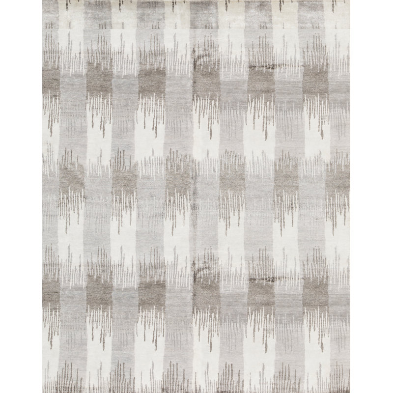 Hand-Knotted High-Quality Silver Area Rug