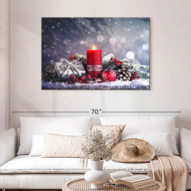 Snowy Advent Decor, 30" H x 45" W