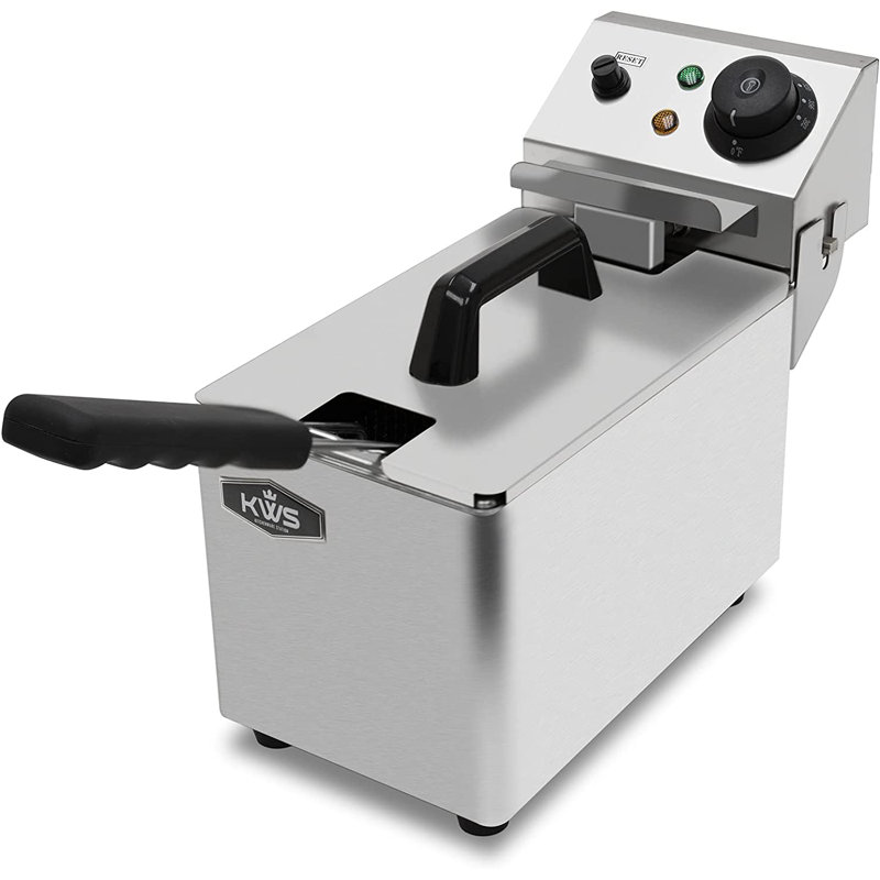 KWS Powerful Compact 1700W Electric Deep Fryer 3L Stainless Steel for Home User