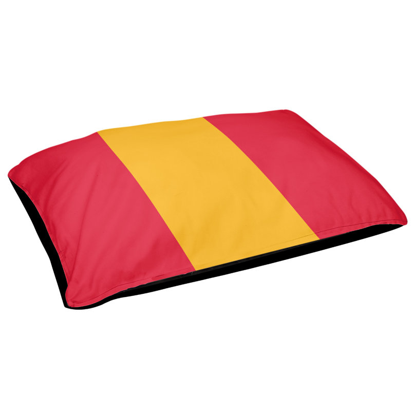 Coussin pour chien Indiana, Grand (l 40 po x P 30 po x H 6,5 po), Rouge/doré