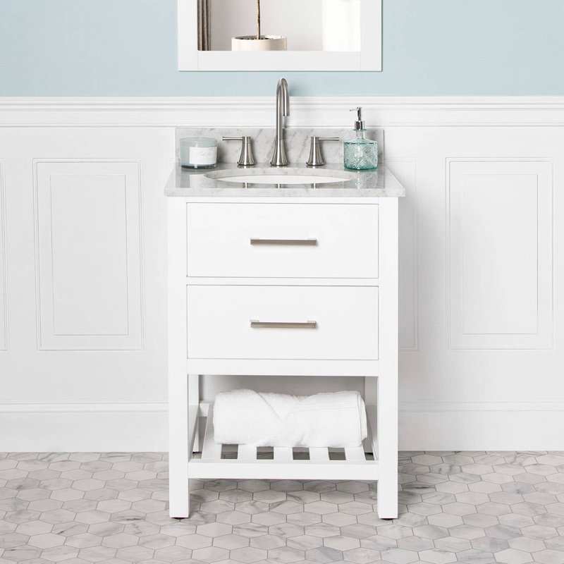 Ensemble de meuble-lavabo simple l 24 po x P 22 po x H 34 po, Blanc