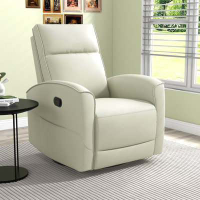 30.7" W Faux Leather Swivel Glider Recliner
