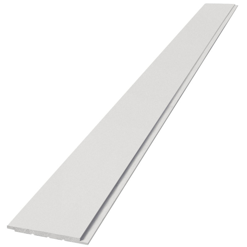 Edge 1 in. x 8 in. x 8 ft. Timeless Collection Smooth Nickel Gap Shiplap (Primed White)