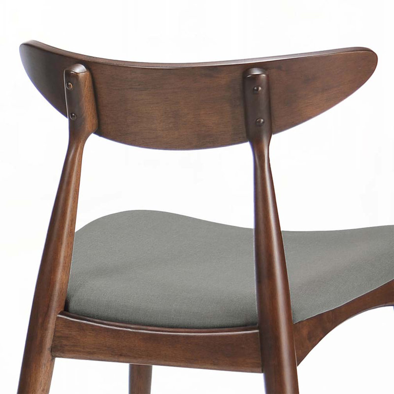 Chaise d'appoint rembourrée Drumnadrough, Gris clair, Noyer