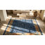 Tapis bleu antique en soie bleue