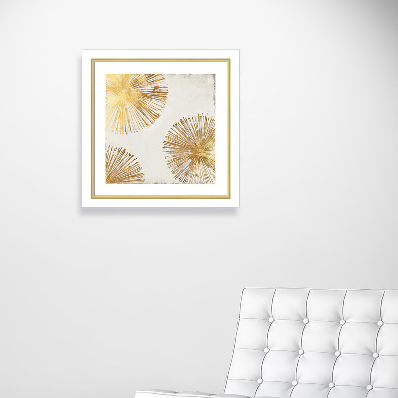 Impression de cadre photo Chandlee «Gold Star II», Cadre blanc et or, H 25,75 po x l 25,75 po x P 1,13 po, Oui