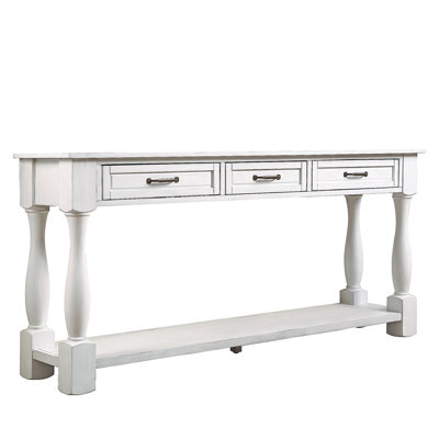 63Inch Long Wood Console Table With 3 Drawers And 1 Bottom Shelf For Entryway Hallway Easy Assembly Extra-Thick Sofa Table