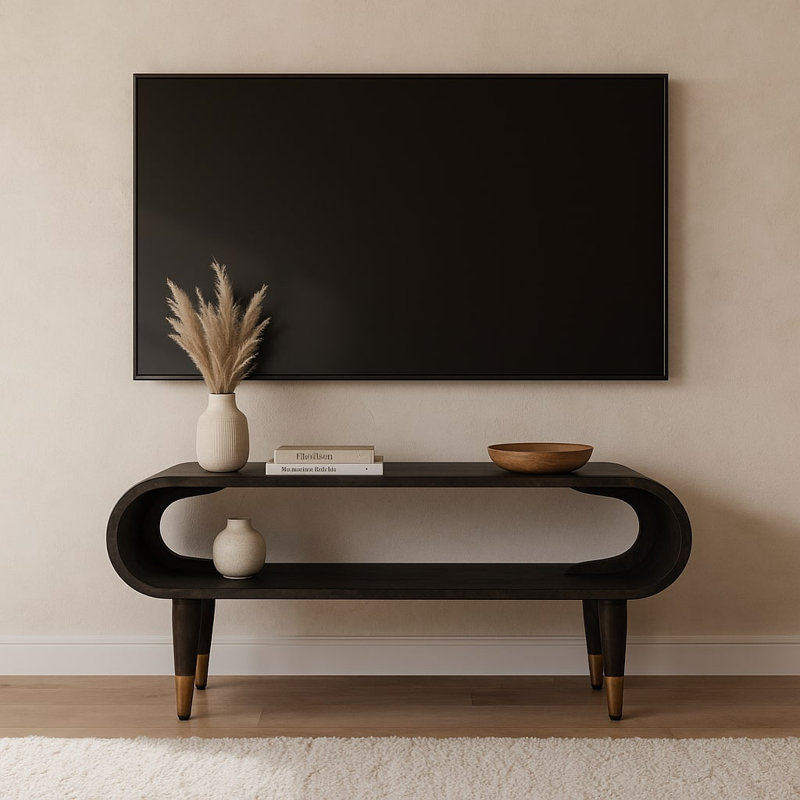 Curved Edge Media With Brass Accents