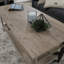 Table basse à plateau relevable, finition brune