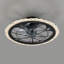 21 Inch Flush Mount Caged Ceiling Fan with Light, Matte Black Compass Metal Frame, Beaded Crystal Trim, Reversible DC Motor, 6 Wind Speeds, Remote & APP Dual Control, Low Profile Farmhouse Ceiling Fan