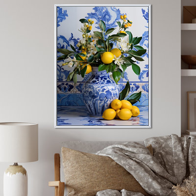 Greek tiles still life kitchen III - Boho Pottery Wall Art