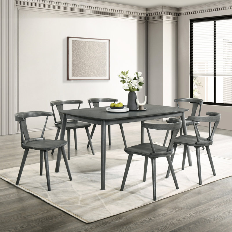 Ensemble de 2 chaises de ferme, chaises d'appoint en bois pour la cuisine et la salle à manger, Grey