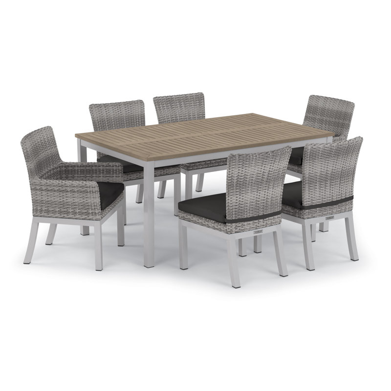 Travira Outdoor Dining Table, Chalk, Vintage Tekwood
