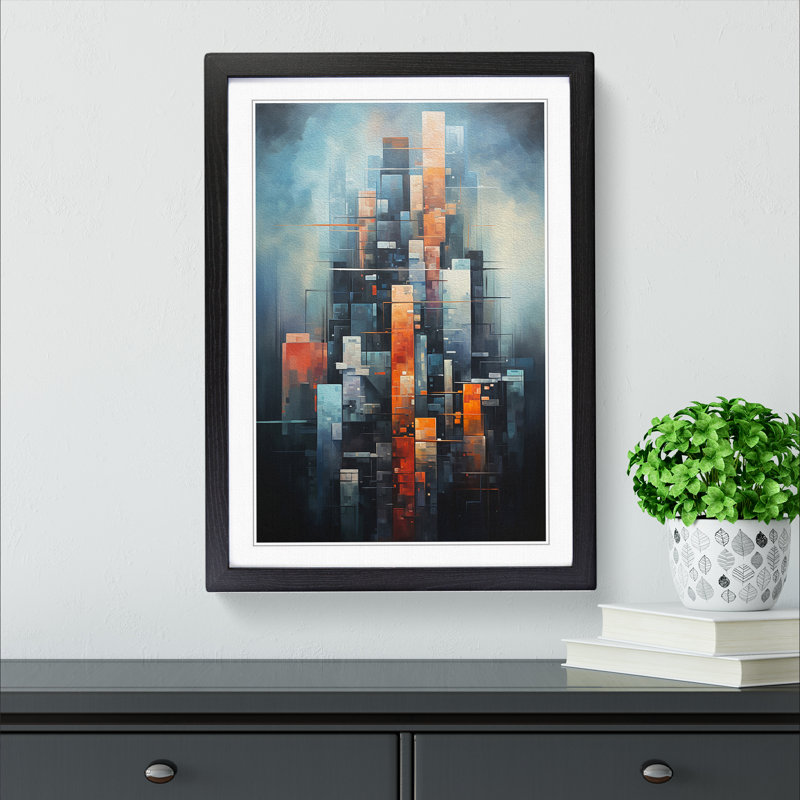 Skyscraper - Single Picture Frame Print on Wood, Black Framed, 46cm H x 34cm W
