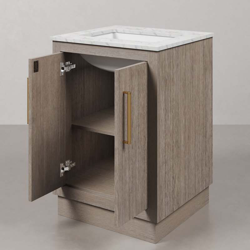 Hugo 24'' W Single Vanity, Satin Gold