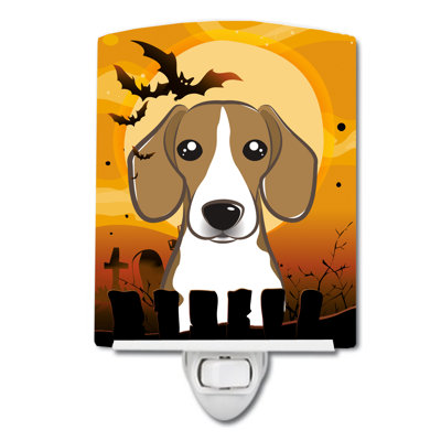 Halloween Basset Hound Ceramic Night Light