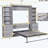 Ainash Murphy Bed with Drawers and Shelves-911166103