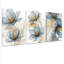 «Blue Floral Abstract», reproduction d'art sur toile tendue sur toile (ensemble de 3)-118089379