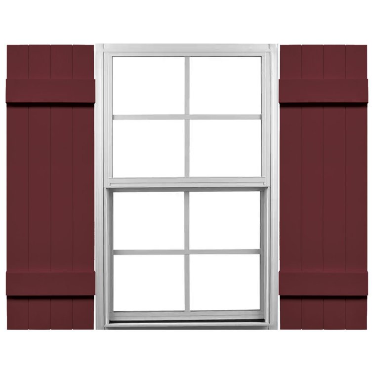 Vinyle Mid-America, quatre planches jointes TailorMade, volets Board-n-Batten, avec cages à volets