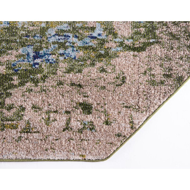 Rizer Washable Abstract Indoor Rug, Octagon 8' x 8'
