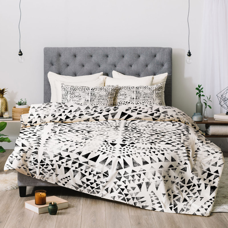 Polyester Geometric Shapes Comforter, King Duvet Cover Comforter + 2 King Shams