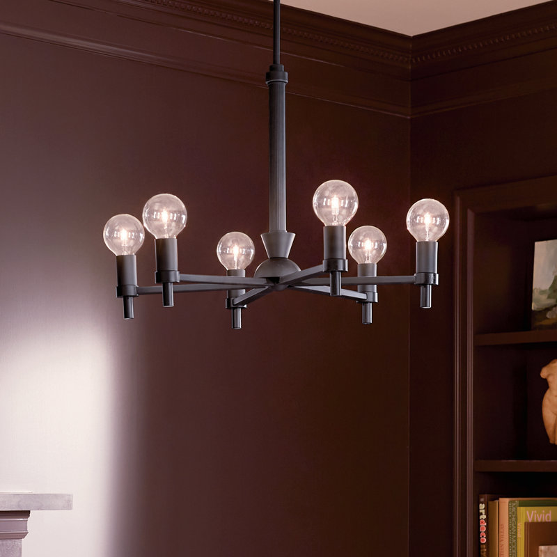 Torvee 6 - Light Sphere Chandelier, Black