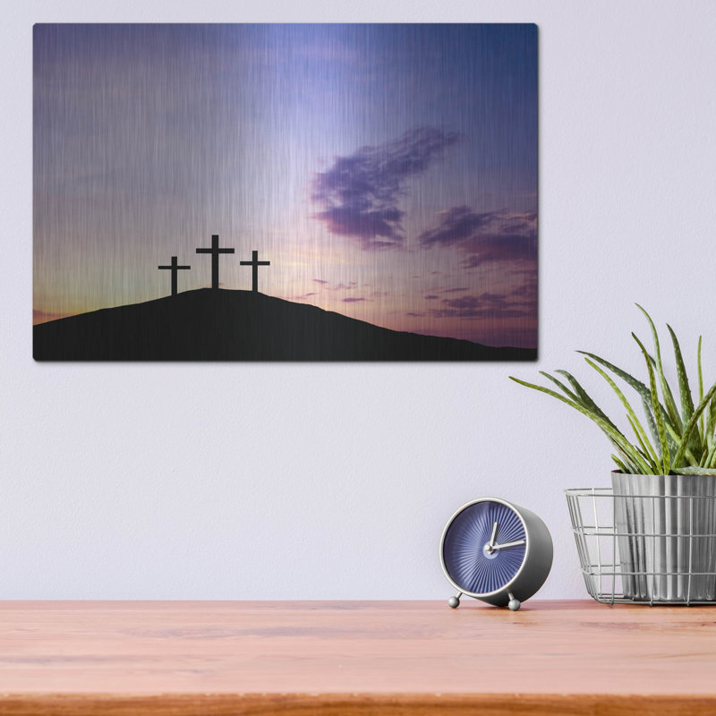 «Three Crosses» par Luxe Metal Portfolio, H 12 po x l 16 po