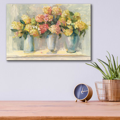 "Bouquets d'hortensias ivoire et rosé" par Carol Rowan