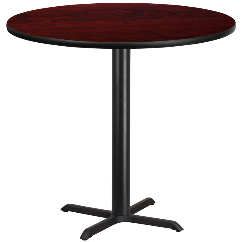 Plateau de table rond en stratifié Carrus, H 43,13 po x l 42 po x P 42 po, Acajou