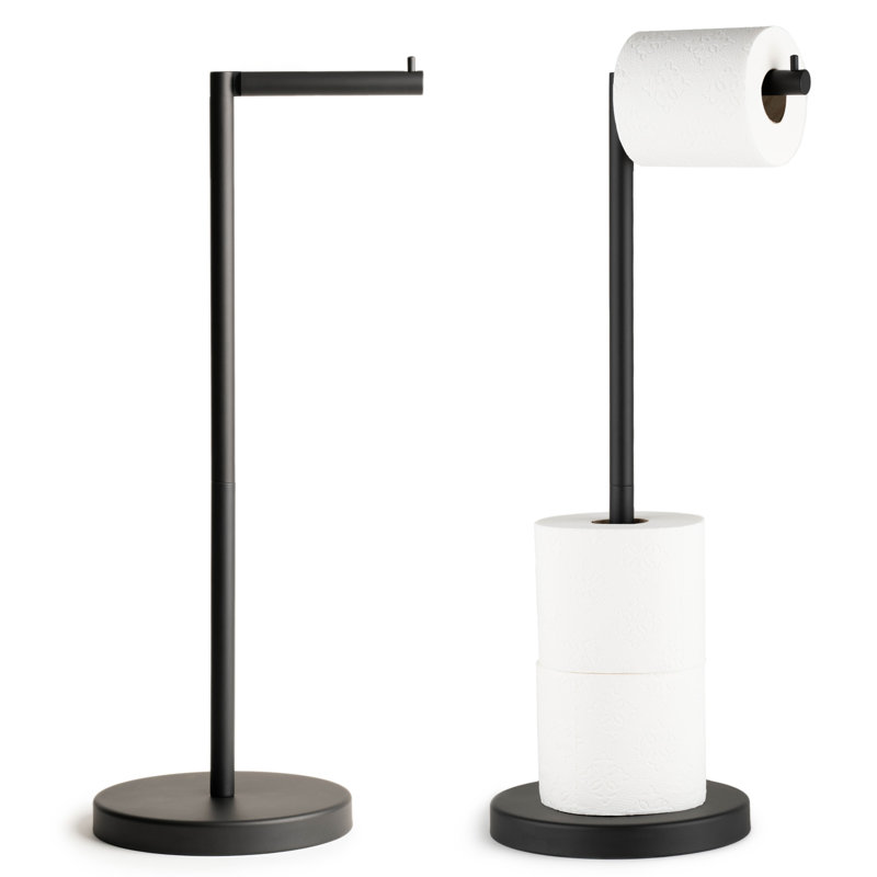 Free Standing Toilet Paper Holder, Matte Black