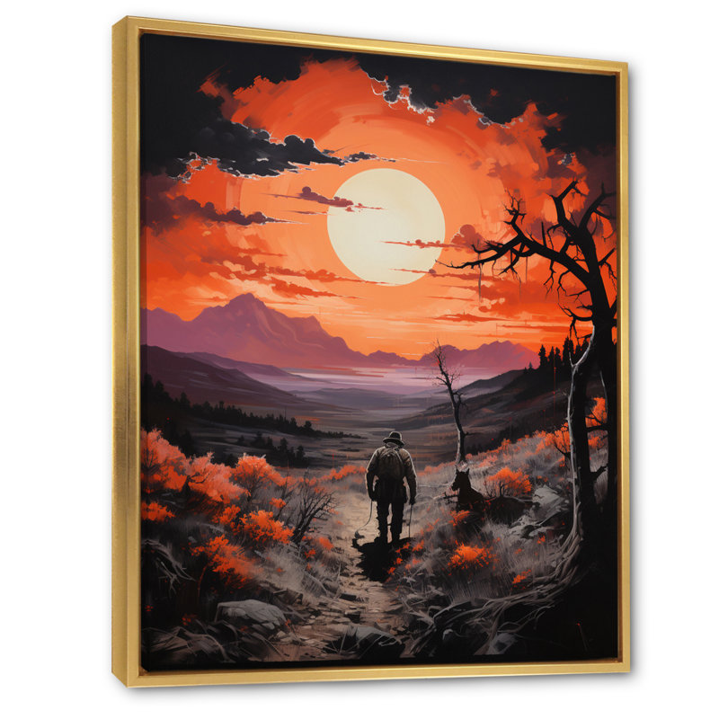 Western Rugged Sunset I, reproduction d'art sur toile, H 40 po x l 30 po x P 1,5 po, Cadre flottant doré