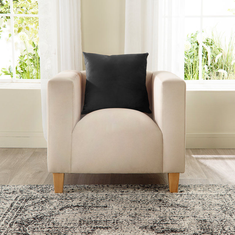 Audu Velvet Armchair, Cream