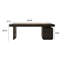 Bureau brun italien de luxe avec armoire de rangement et multiprise-124873491