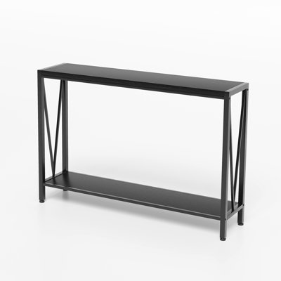 Console Table with Storage Shelf, Entryway Side Table with Metal Frame and Adjustable Legs
