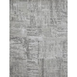 Abstract Area Rug in Silver