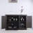 Spacious Countertop Sideboard With 3 Mirrored Doors And Adjustable Shelves-781812131