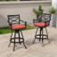 Tabourets de bar pivotants en aluminium avec coussin Sunbrella-151713280