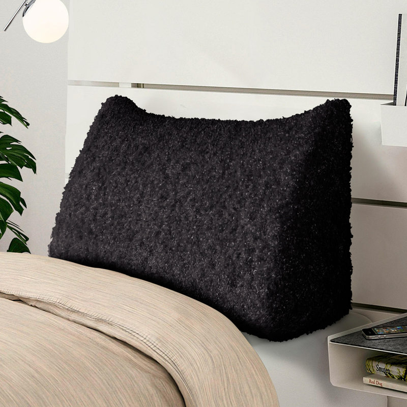 Triangular Backrest Cushion, Black, 50cm H x 80cm W