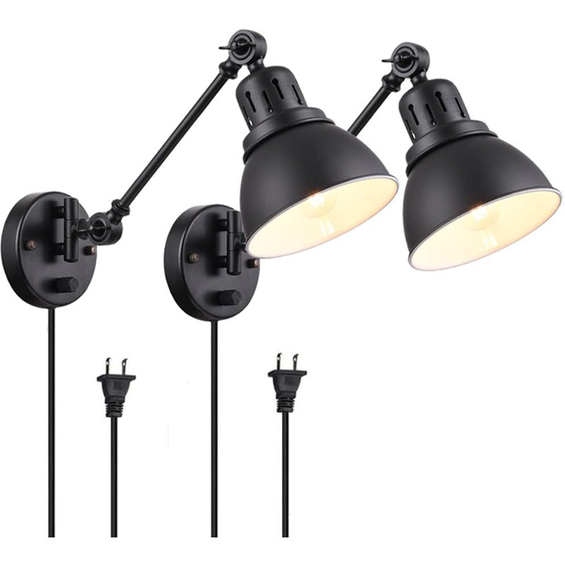 Industrial Swing Arm Wall Sconce 2-Pack